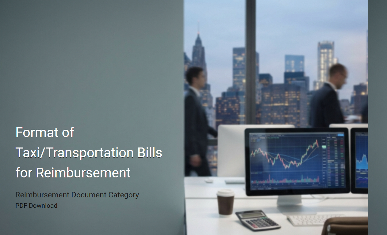 Standardized Format for Taxi and Transportation Bills Required for Reimbursement