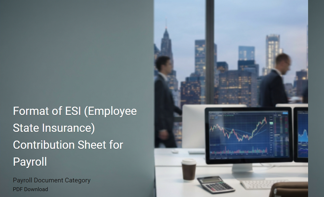 Standardized Format of ESI (Employee State Insurance) Contribution Sheet for Payroll Management